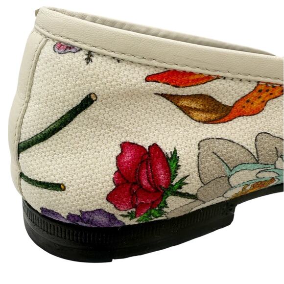Gucci Jordaan Horsebit Buckle Loafer Cream Multicolor Floral Canvas EU 37 US 7 - Picture 9 of 16